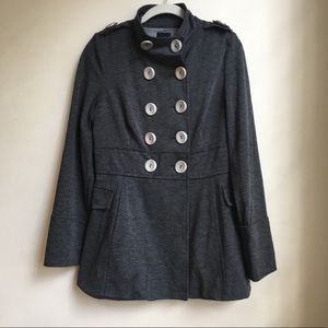 XOXO Gray Military Double Breasted Peacoat